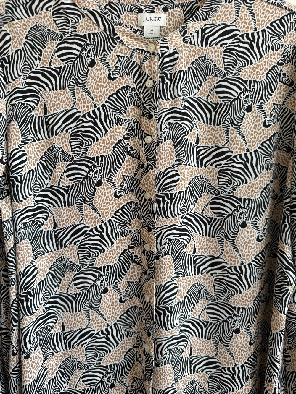 J.Crew Zebra Animal Print Shirt